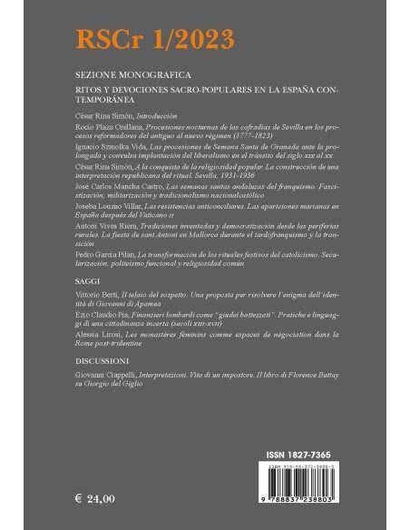 Ritos y devociones sacro-populares en la Espana contemporanea