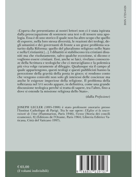 Storia della tolleranza nel secolo della Riforma 