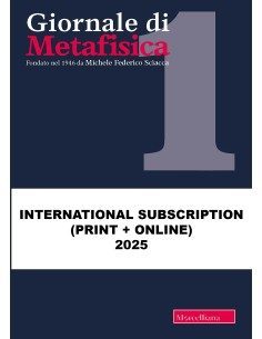 GIORNALE DI METAFISICA International Subscription...