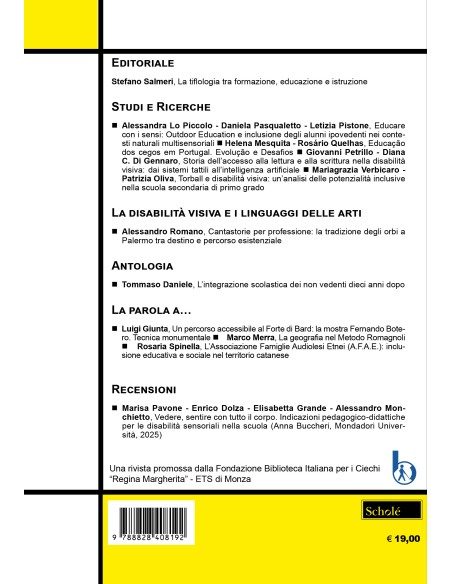 Tiflologia per l'integrazione 1/2026