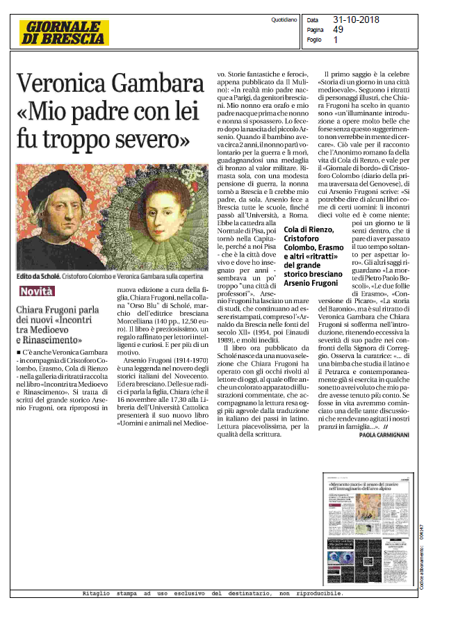 Scholé Giornale di Brescia 31 10 2018 F